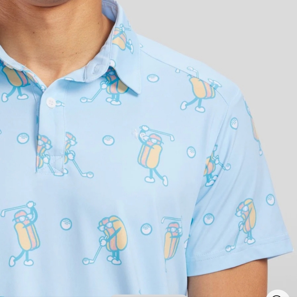 Hot Dog's Golf Polo Mens Small Whimiscle Funny Joke — image 3 of 8